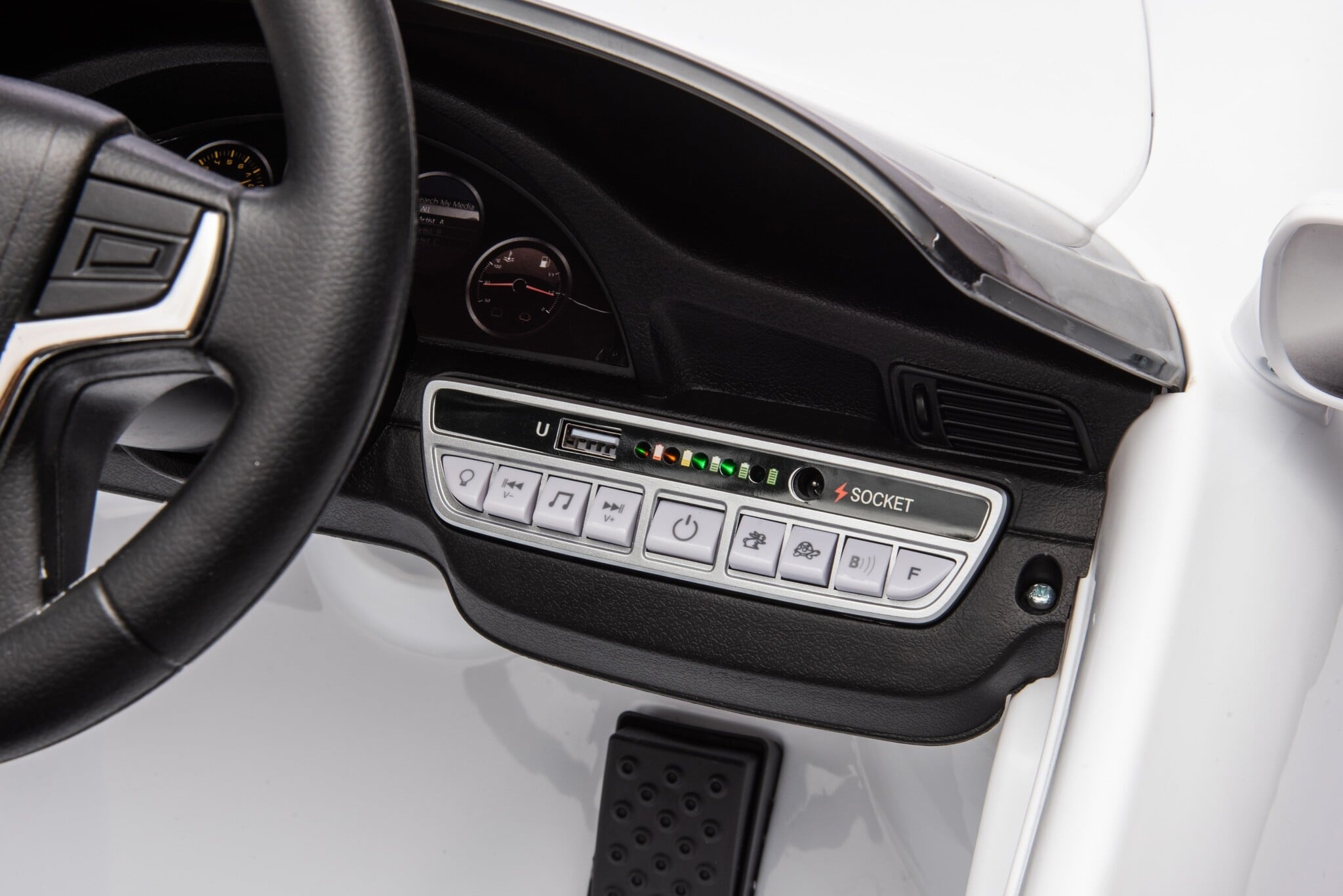 Elektrische kinderauto Ruf wit - 35% korting!