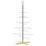 Moderne Metalen Kerstboom met Houten Basis - 150 cm