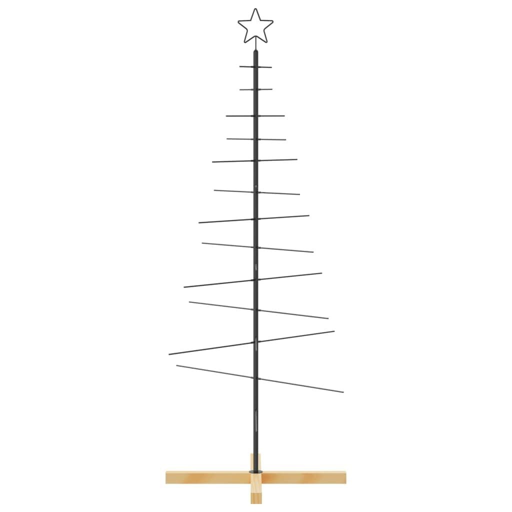 Moderne Metalen Kerstboom met Houten Basis - 150 cm