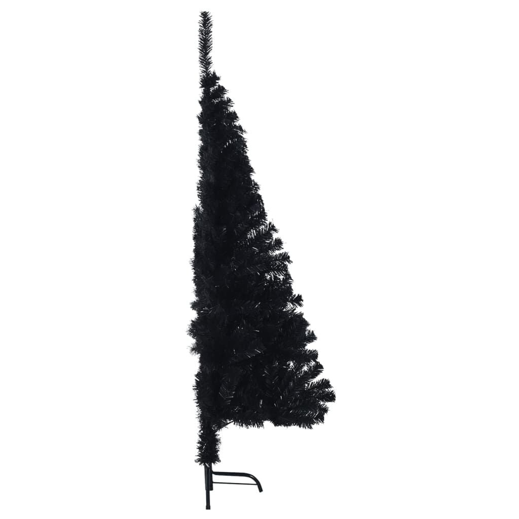 Zwarte Half Kerstboom (120 cm) met Standaard - 77% Korting