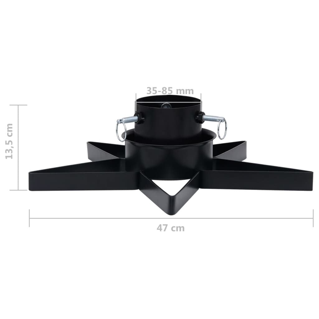 Kerstboomstandaard Zwart 47x47x13,5 cm - Stabiele Basis met Waterreservoir