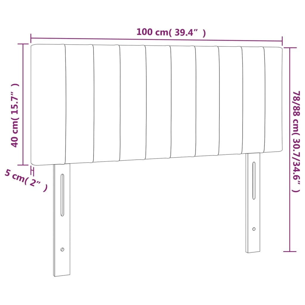 vidaXL Hoofdbord Fluweel Lichtgrijs 100x5x78/88 cm - 77% Korting
