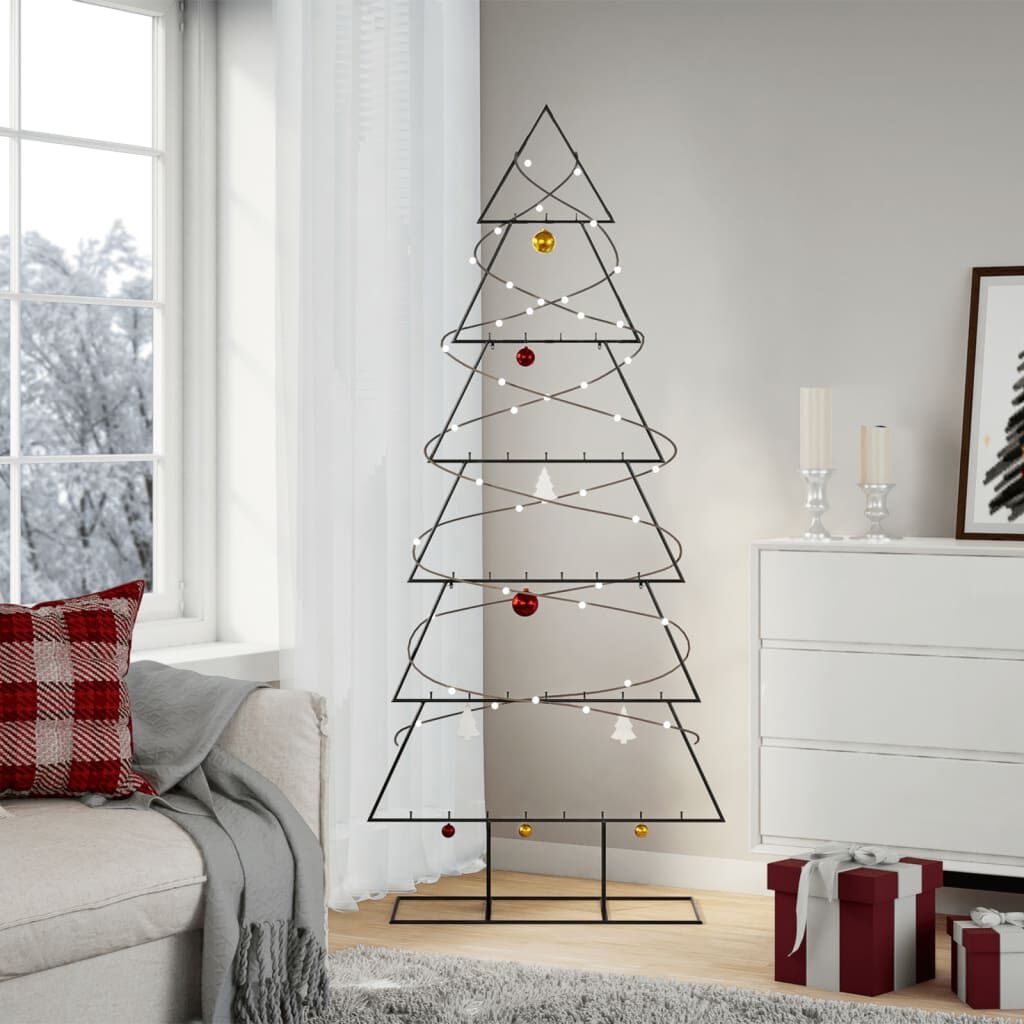 Moderne Metalen Kerstboom - 180 cm Zwart (79% Korting)