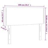 vidaXL Hoofdbord Taupe Stof 100x5x78/88 cm - 76% Korting