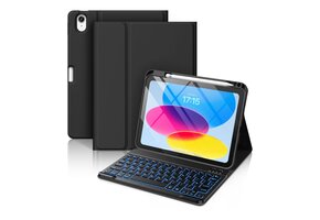 iPad 10e Gen Hoes met Afneembaar Toetsenbord & Penhouder - Zwart (76% Korting)