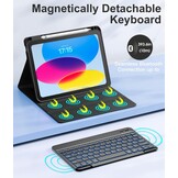 iPad 10e Gen Hoes met Afneembaar Toetsenbord & Penhouder - Zwart (76% Korting)