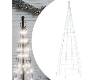 vidaXL LED-kerstboom voor vlaggenmast, koud wit, 550 lampjes, 300 cm