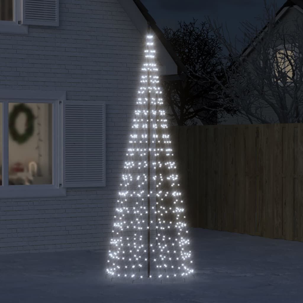 vidaXL LED-kerstboom voor vlaggenmast, koud wit, 550 lampjes, 300 cm