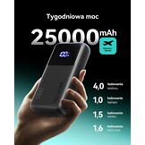 INIU Powerbank 100W 25000mAh - Snel laden voor Laptop, Telefoon & Tablet