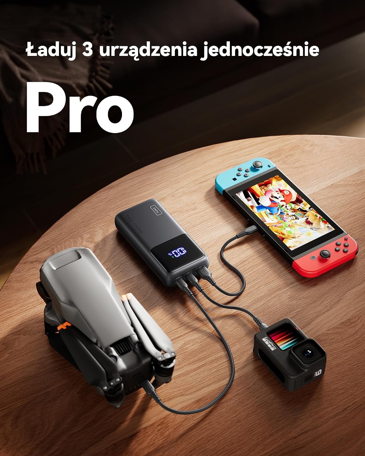INIU Powerbank 100W 25000mAh - Snel laden voor Laptop, Telefoon & Tablet