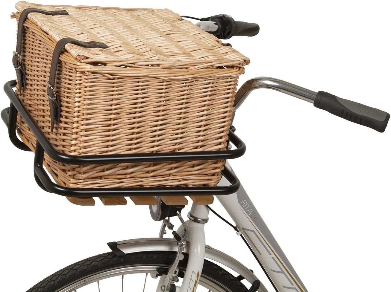 Handgemaakte Rieten Fietsmand Bruin - 29% Korting
