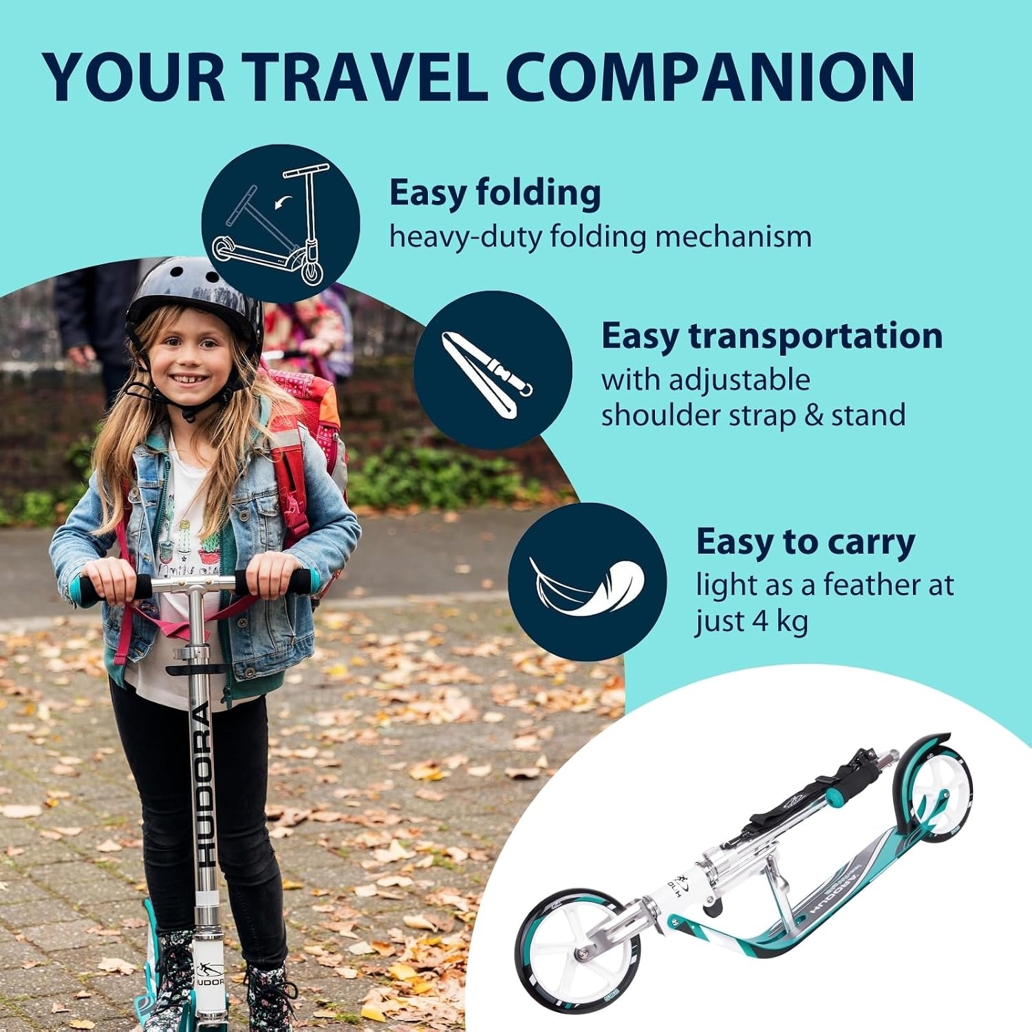 Inklapbare Stadsstep Bigwheel 205 Turquoise - 34% Korting