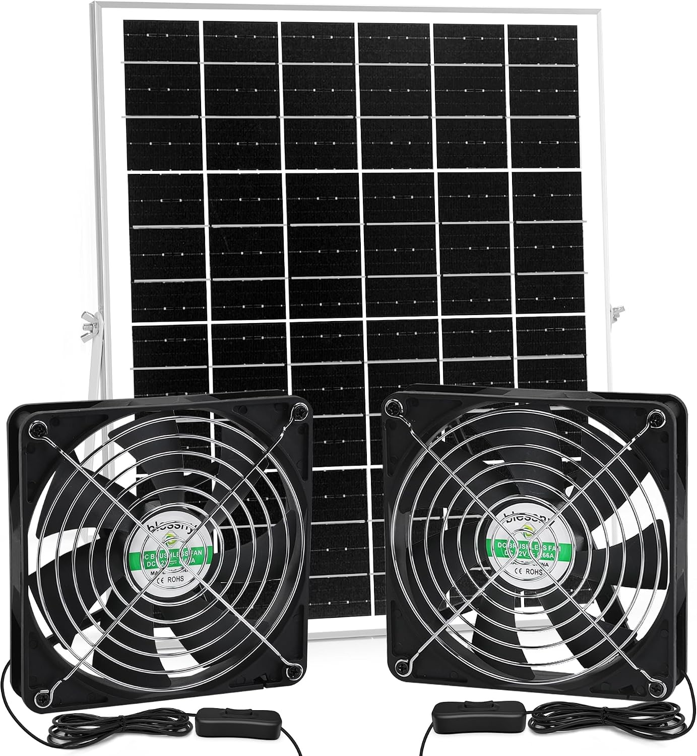 Zonneventilatorset 25W: Kippenhok, Kas, Schuur - 34% Korting!