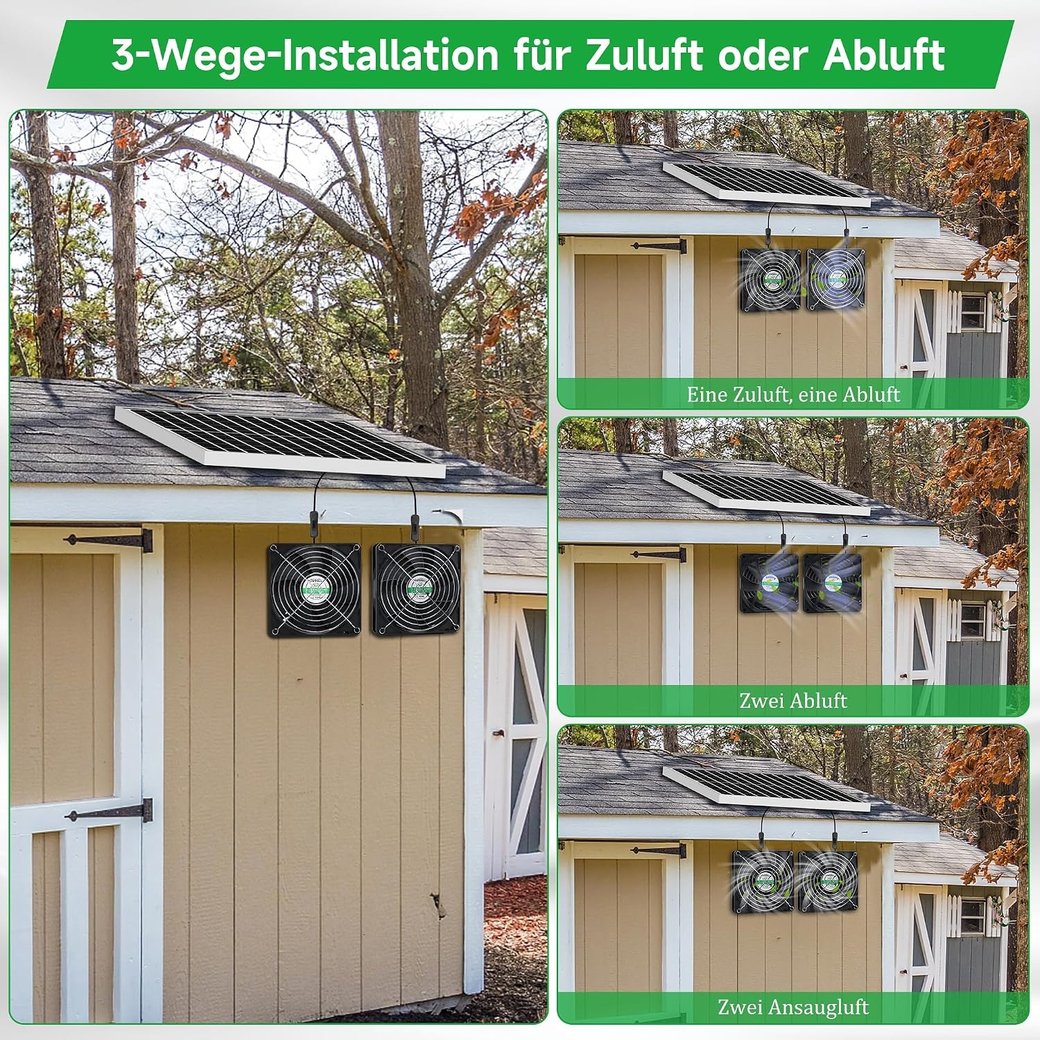 Zonneventilatorset 25W: Kippenhok, Kas, Schuur - 34% Korting!