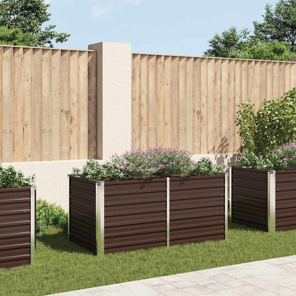 Verhoogde Plantenbak Staal 160x80x77 cm Bruin - 34% Korting