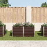 Verhoogde Plantenbak Staal 160x80x77 cm Bruin - 34% Korting