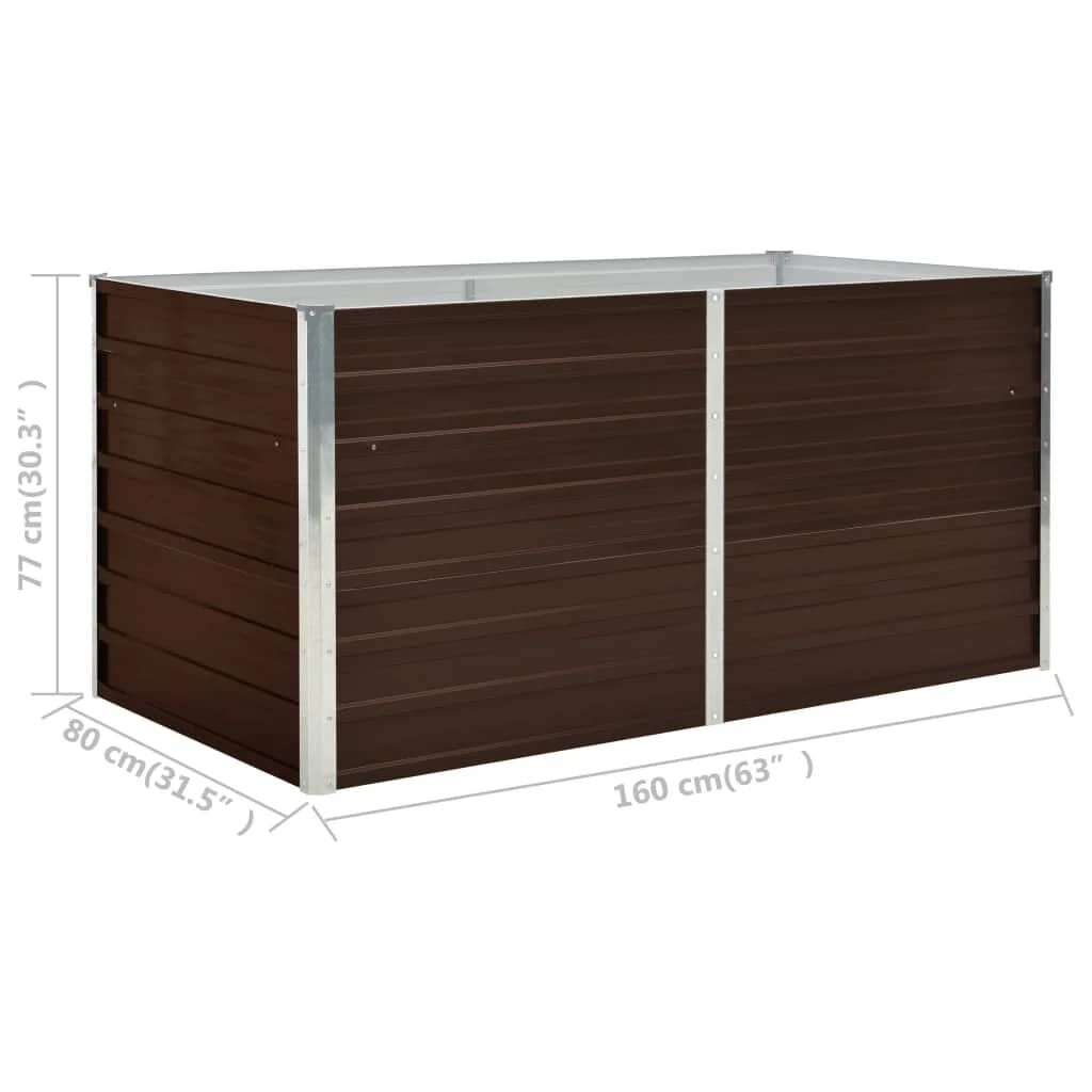 Verhoogde Plantenbak Staal 160x80x77 cm Bruin - 34% Korting