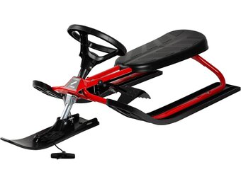 Kinder Sneeuwslee met Stuur & Rem - Rood/Zwart (34% Korting)