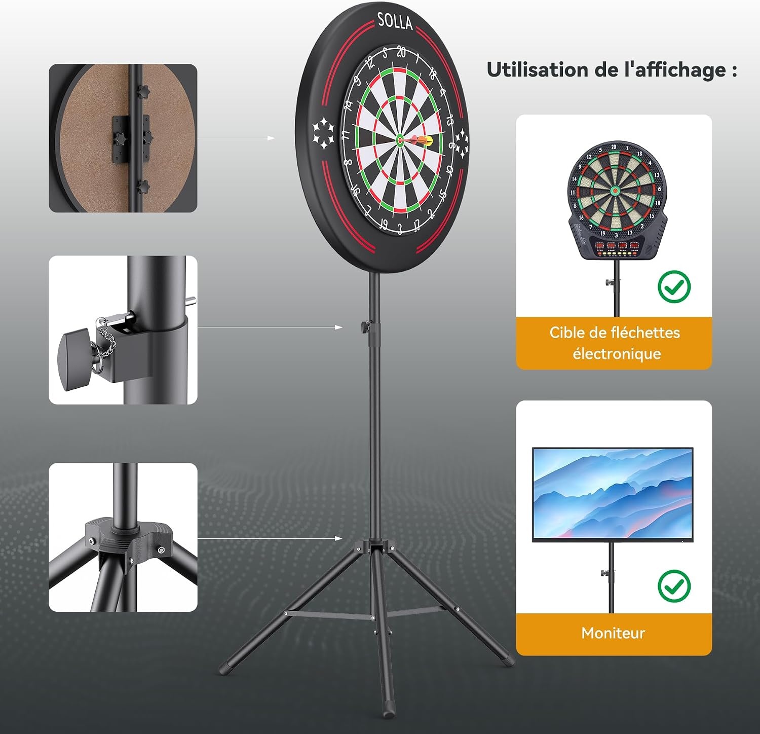 Draagbare Dartbord Standaard 34% Korting | Massief Metaal