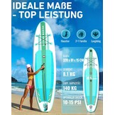 Opblaasbaar SUP Board Allround 320cm | Ultra-licht 7.4 kg | 140 kg draagvermogen | 35% Korting