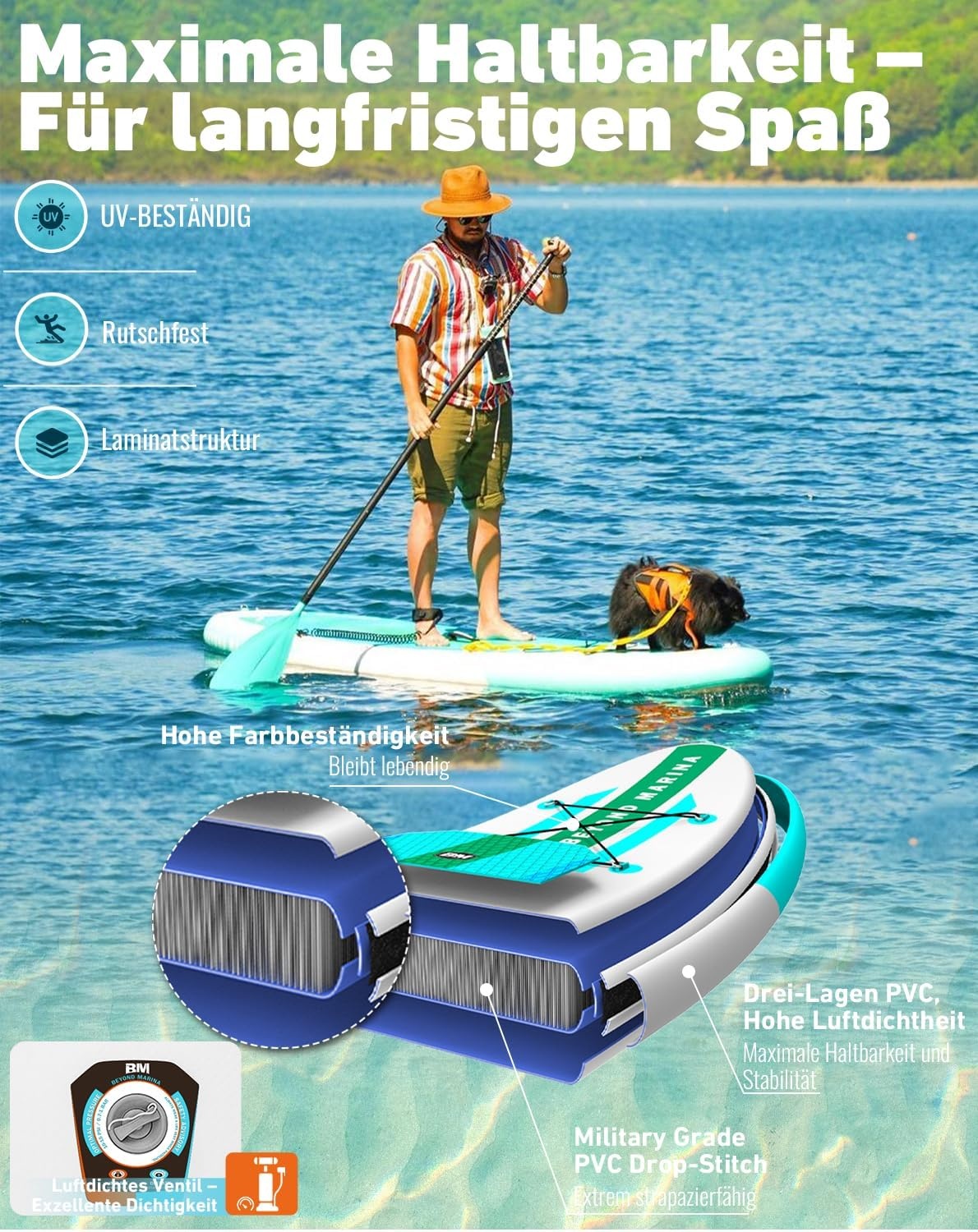 Opblaasbaar SUP Board Allround 320cm | Ultra-licht 7.4 kg | 140 kg draagvermogen | 35% Korting