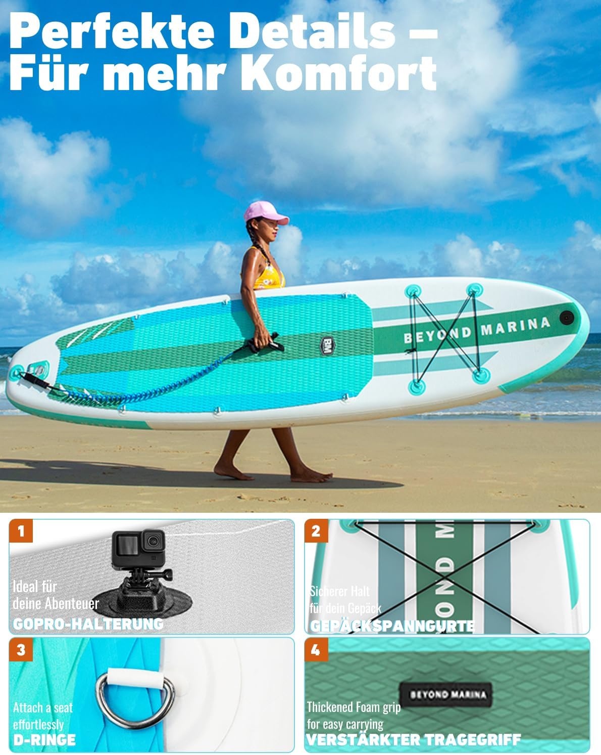 Opblaasbaar SUP Board Allround 320cm | Ultra-licht 7.4 kg | 140 kg draagvermogen | 35% Korting