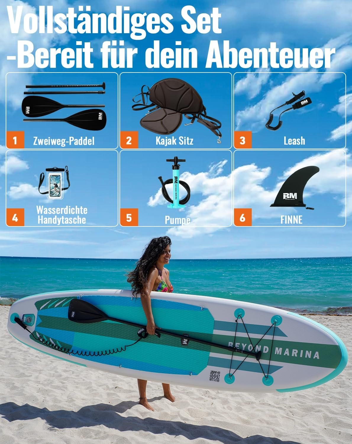 Opblaasbaar SUP Board Allround 320cm | Ultra-licht 7.4 kg | 140 kg draagvermogen | 35% Korting