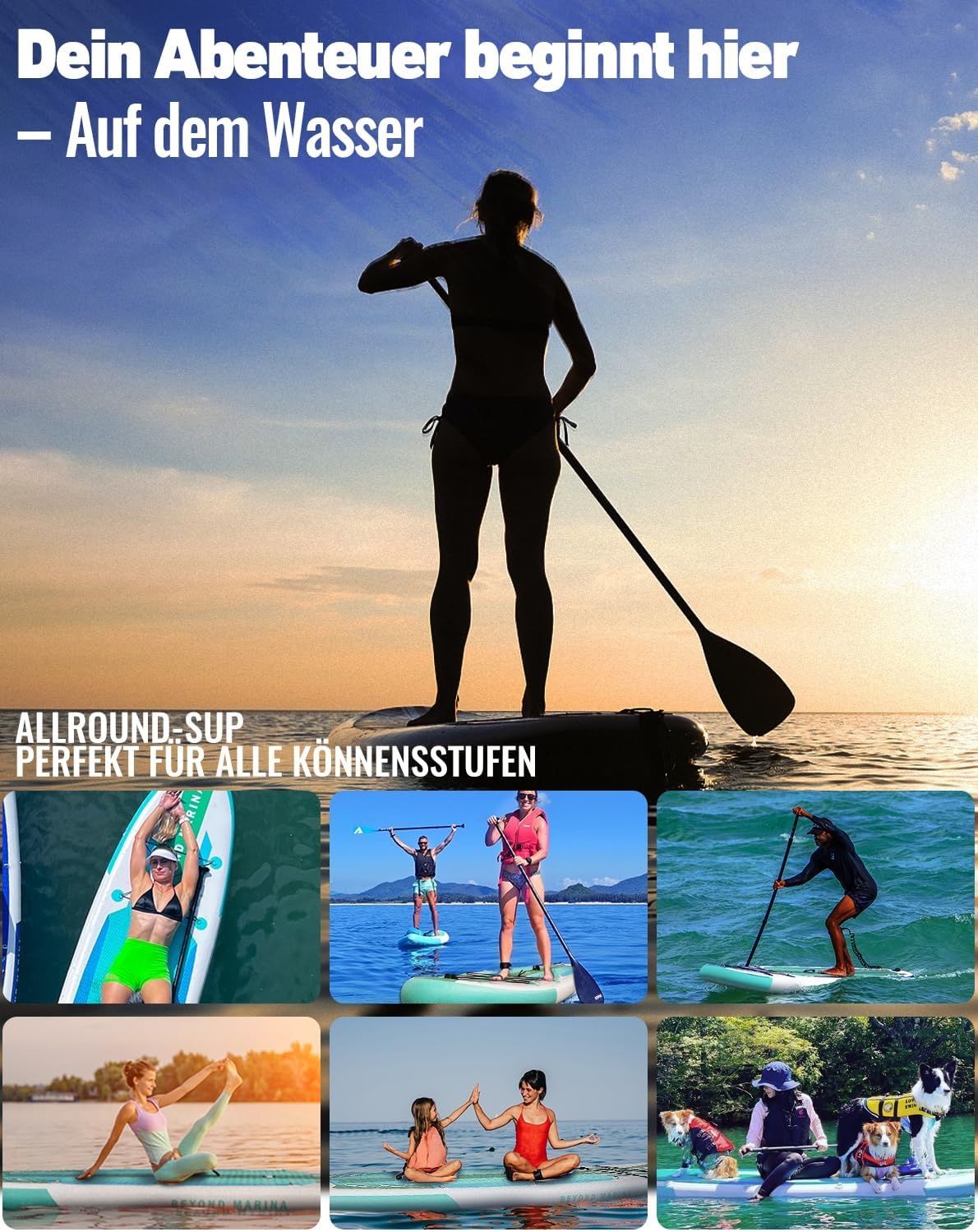 Opblaasbaar SUP Board Allround 320cm | Ultra-licht 7.4 kg | 140 kg draagvermogen | 35% Korting