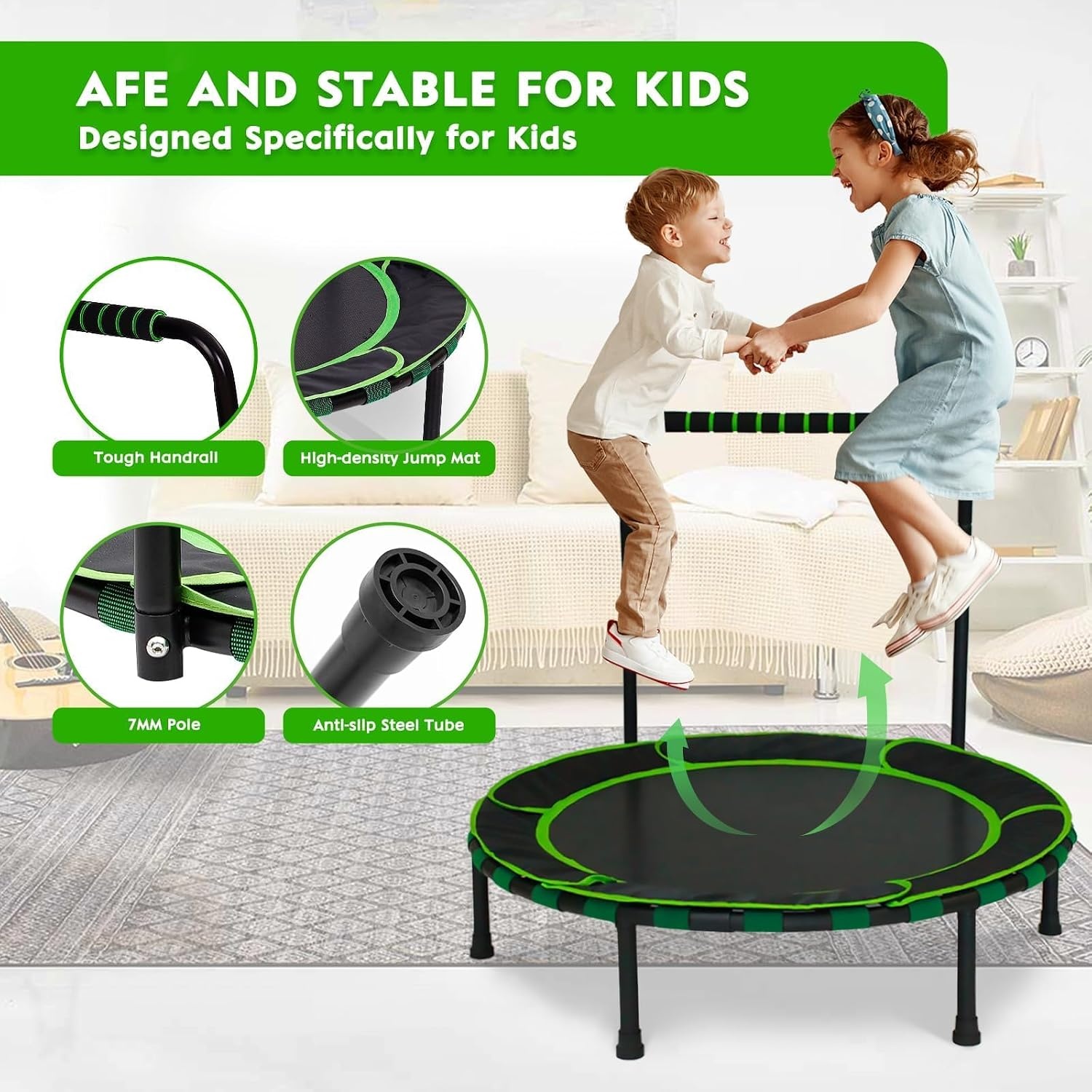 Inklapbare Kindertrampoline Ø 91 cm - Groen - 34% Korting!