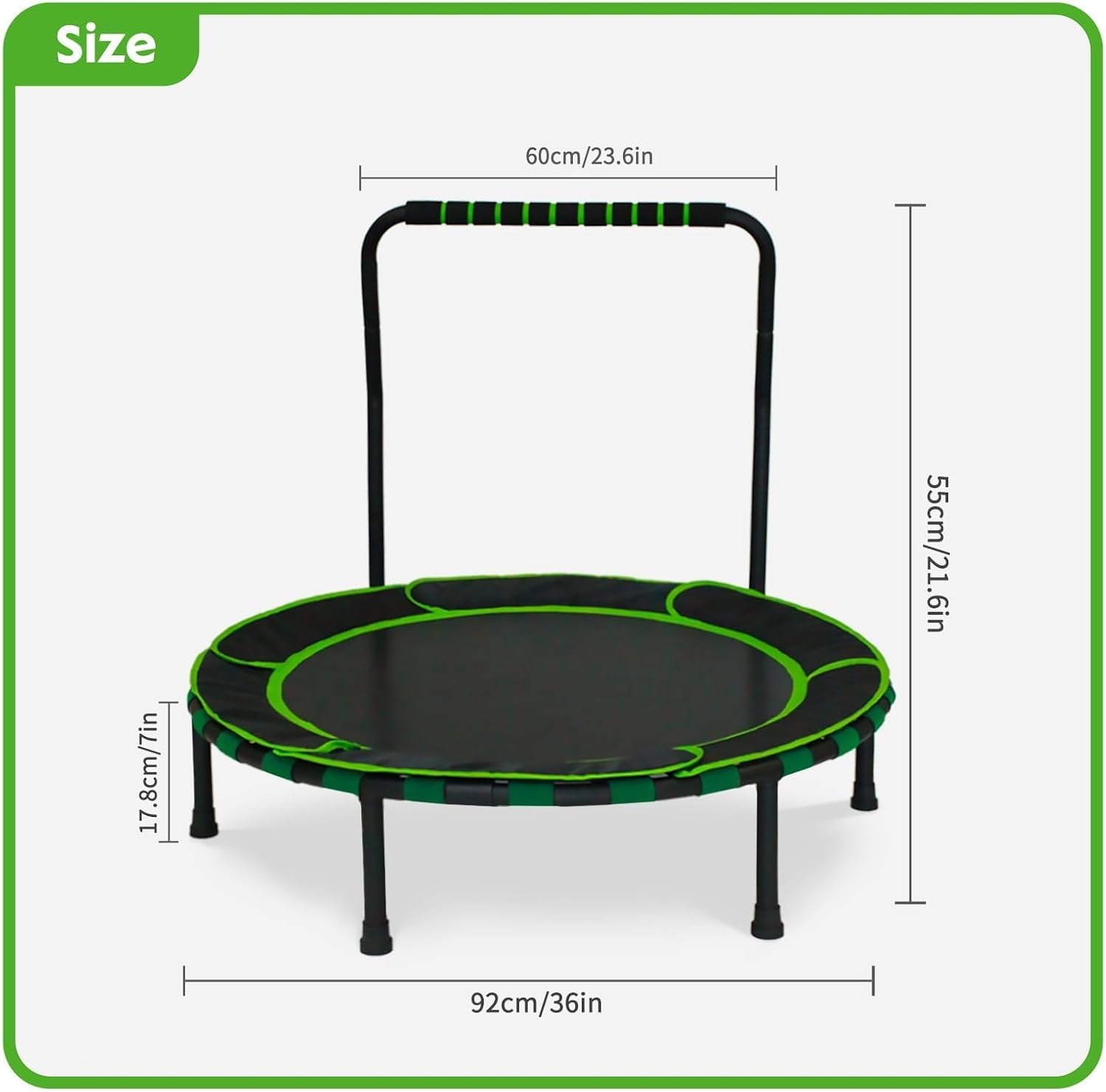 Inklapbare Kindertrampoline Ø 91 cm - Groen - 34% Korting!