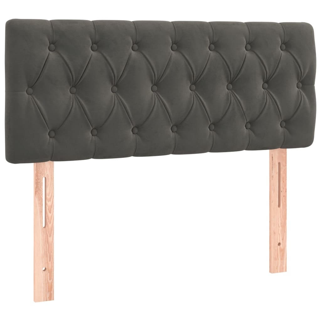 vidaXL Hoofdbord 100x7x78/88 cm fluweel donkergrijs