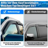 Winddeflector Regendeflector voor Ford Ranger 2012-2022 T6 T7 T8 Dubbele Cabine (o.a. Wildtrak, Raptor) Acryl Getint Zwart 4-delige set