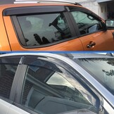 Winddeflector Regendeflector voor Ford Ranger 2012-2022 T6 T7 T8 Dubbele Cabine (o.a. Wildtrak, Raptor) Acryl Getint Zwart 4-delige set