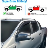 Winddeflector Regendeflector voor Ford Ranger 2012-2022 T6 T7 T8 Dubbele Cabine (o.a. Wildtrak, Raptor) Acryl Getint Zwart 4-delige set