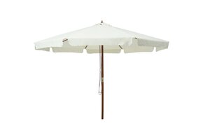 Parasol met houten paal 330 cm zandwit - 35% korting!