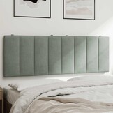 vidaXL Hoofdbordkussen 140cm Lichtgrijs Velvet - 34% Korting