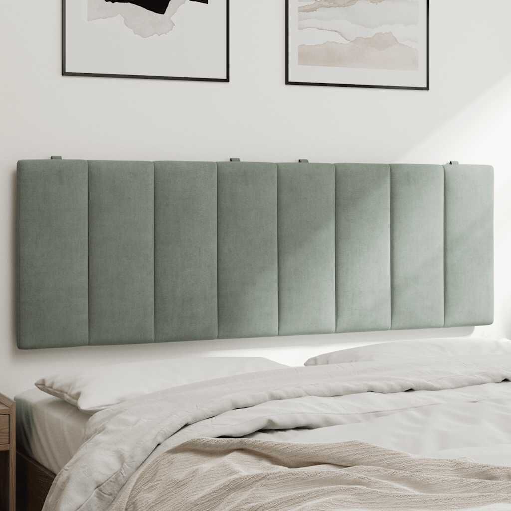 vidaXL Hoofdbordkussen 140cm Lichtgrijs Velvet - 34% Korting