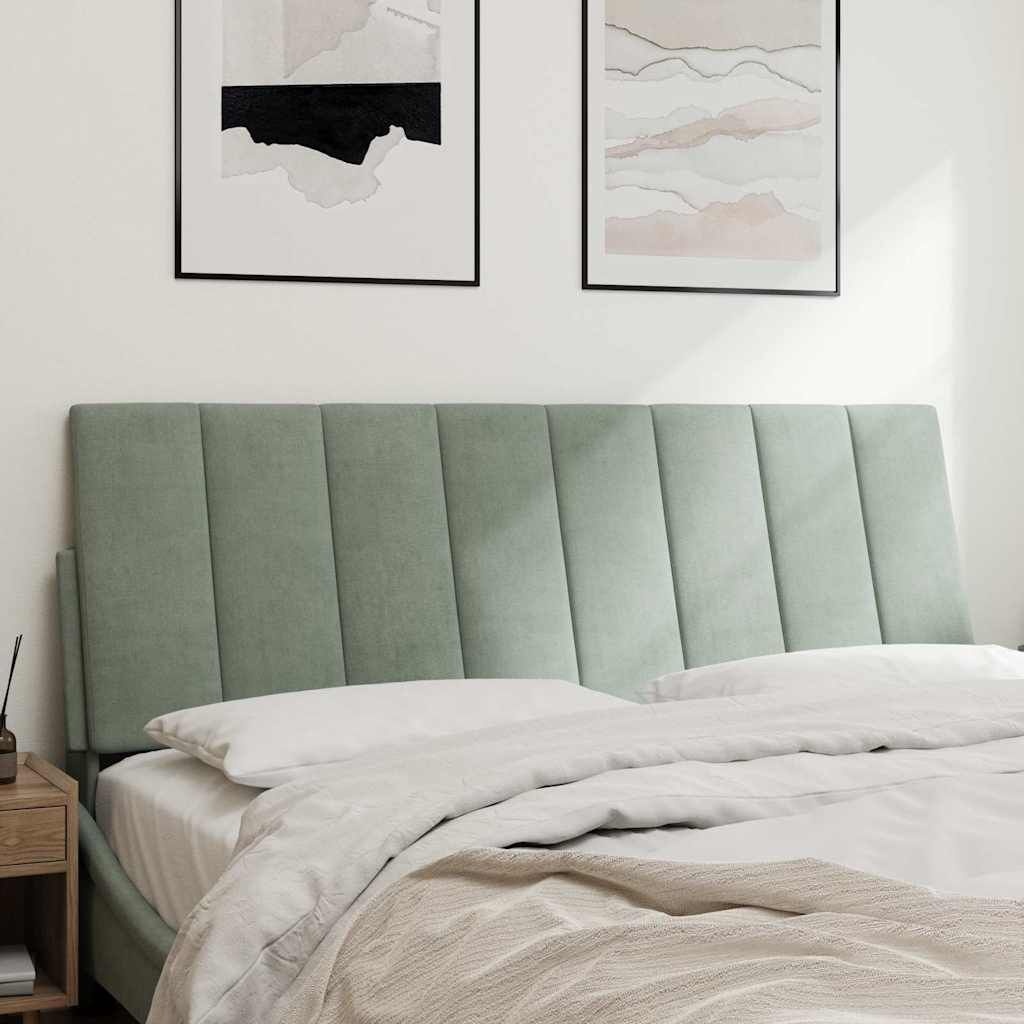 vidaXL Hoofdbordkussen 140cm Lichtgrijs Velvet - 34% Korting