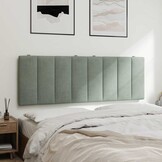 vidaXL Hoofdbordkussen 140cm Lichtgrijs Velvet - 34% Korting