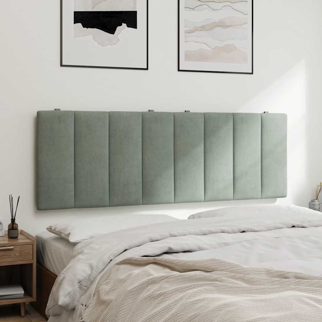 vidaXL Hoofdbordkussen 140cm Lichtgrijs Velvet - 34% Korting