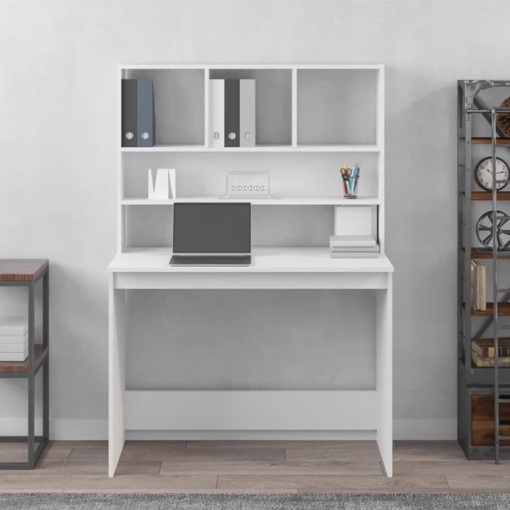 Wit Bureau met Schappen (102x45x148 cm) - 59% Korting
