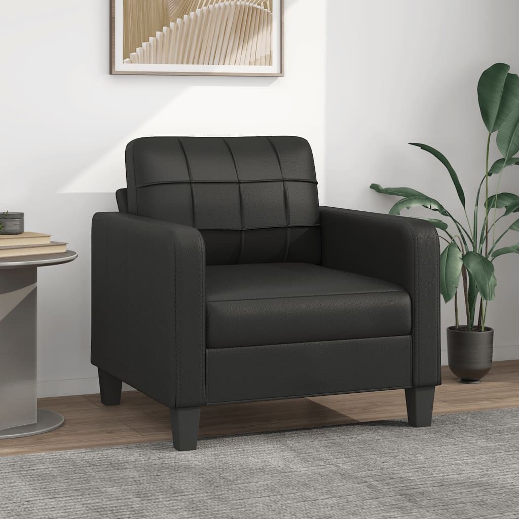 vidaXL Fauteuil Kunstleer Zwart - 35% Korting