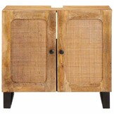 vidaXL Badkamer wastafelkast Bruin 62 x 33 x 58 cm Massief Mango Hout