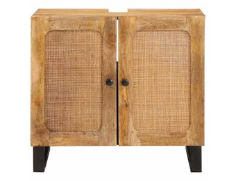 vidaXL Badkamer wastafelkast Bruin 62 x 33 x 58 cm Massief Mango Hout