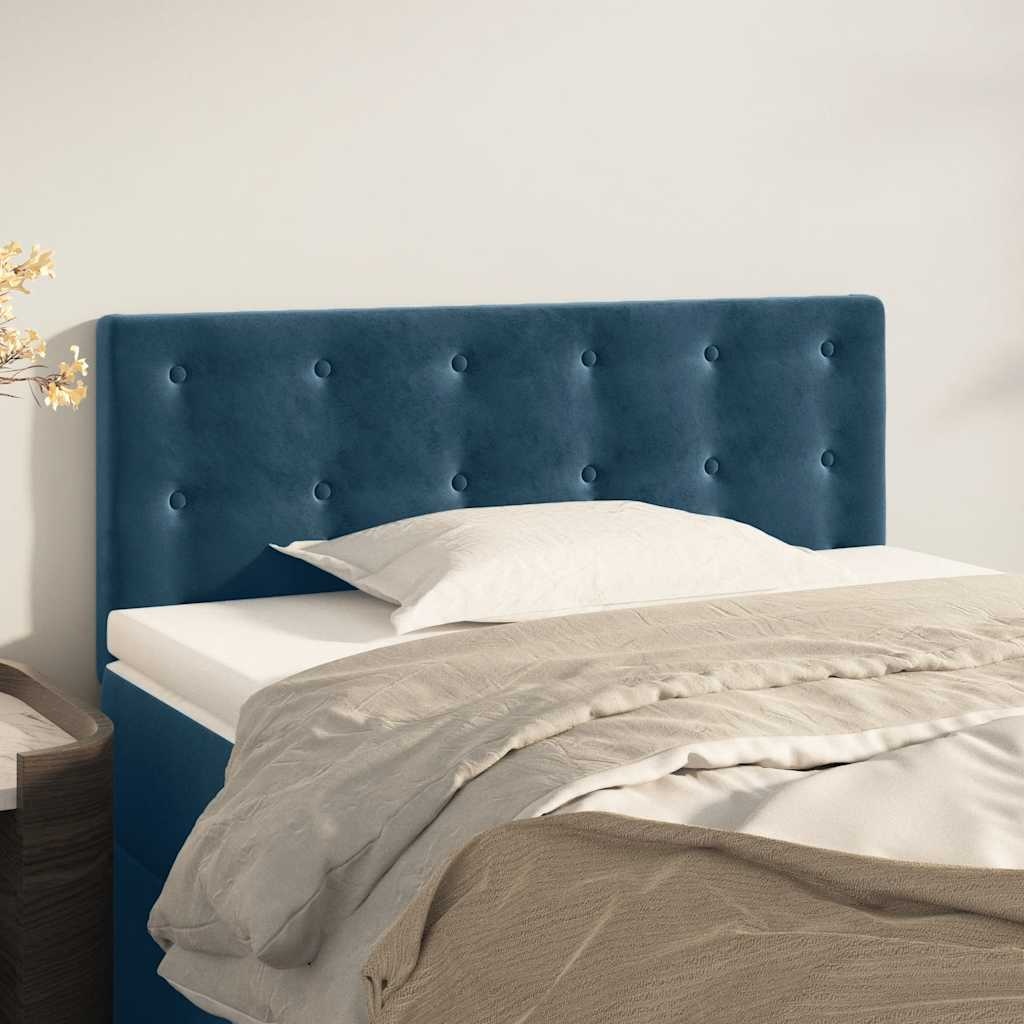 vidaXL Hoofdbord Fluweel Donkerblauw 100x5x78/88 cm met 83% korting