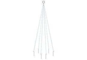 VidaXL Vlaggenmast Kerstboom 180 cm - 108 LED's Koudwit (-81%)