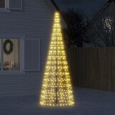 vidaXL Kerstboom Verlichting Vlaggenmast 300cm - 550 Warm Witte LED's - 79% Korting
