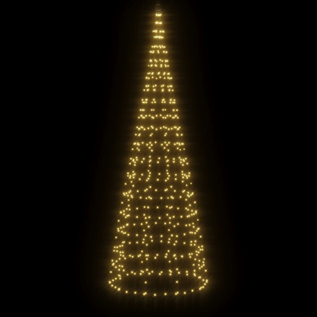vidaXL Kerstboom Verlichting Vlaggenmast 300cm - 550 Warm Witte LED's - 79% Korting
