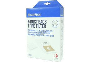 Nilfisk Stofzuigerzakken Kunststof 5 Stuks + Filter - 75% Korting!
