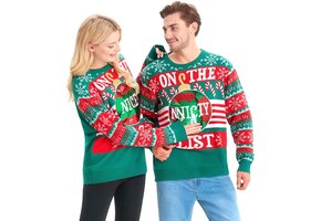 Heren Kersttrui Grappig Groen - One Size - 75% Korting!